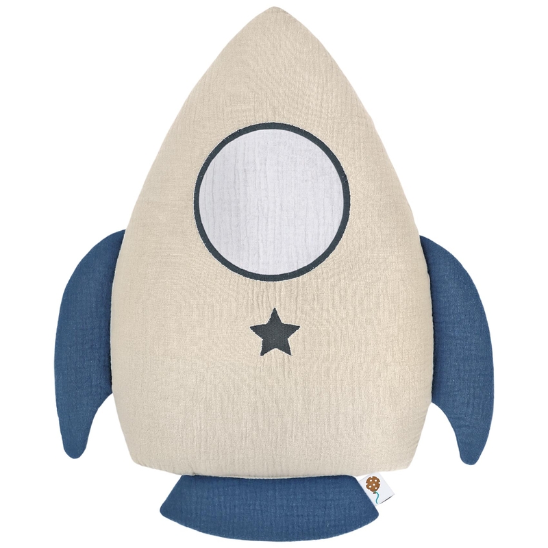 Cushion &#039;Rocket&#039; Beige Embroidered 45cm