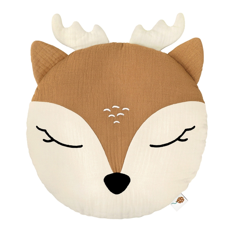 Organic Cushion &#039;Roe Buck Rufus&#039; Embroidered
