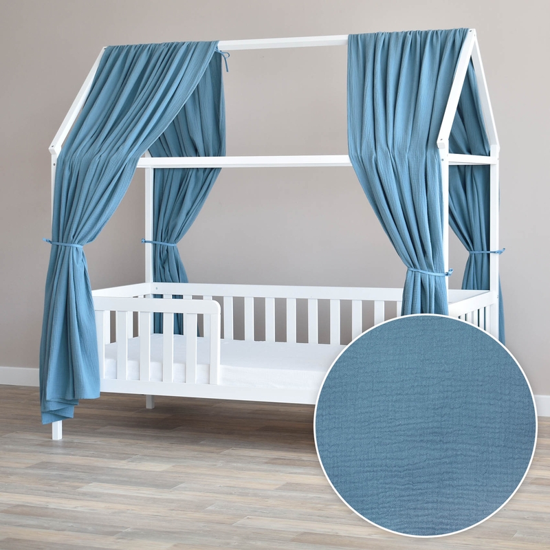 House Bed Canopy Set Of 2 Dusty Blue 350cm