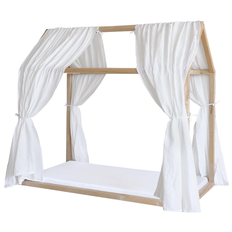 House Bed Canopy Set Of 2 Linen White 315cm