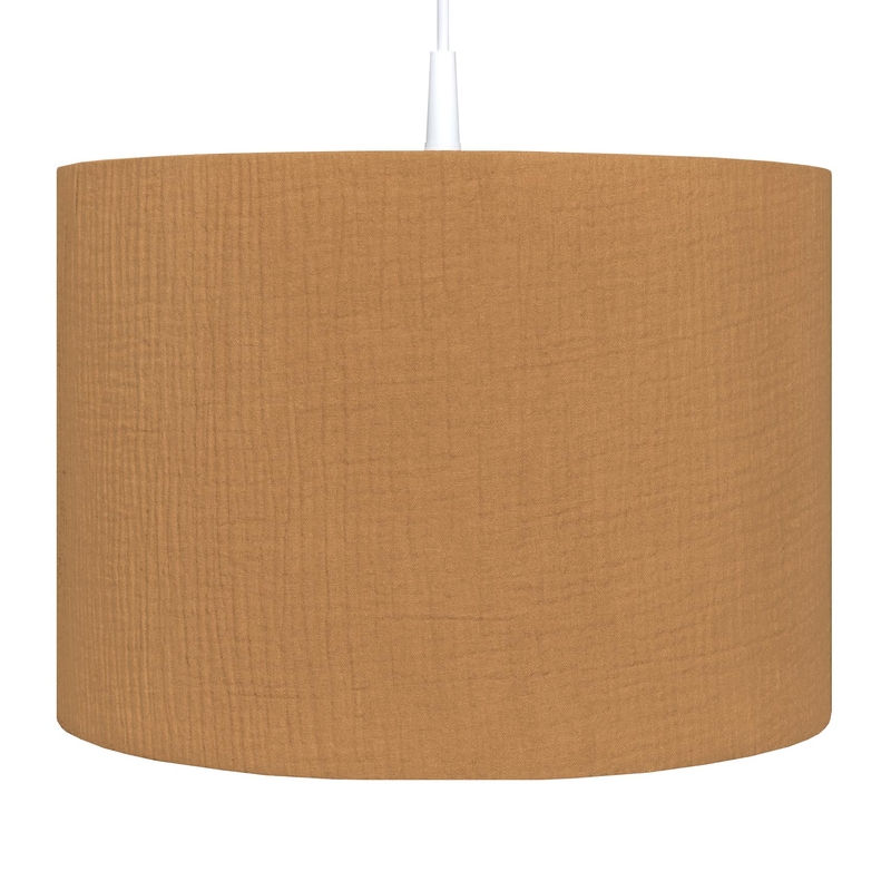 Hanging Lampshade Muslin Camel Handmade