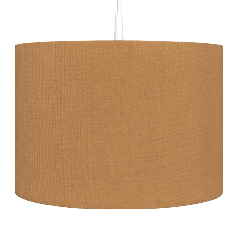 Hanging Lampshade Muslin Camel Handmade