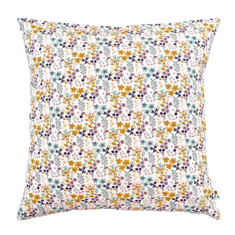 Organic Pillowcase &#039;Flowers&#039; Rose 50x50cm