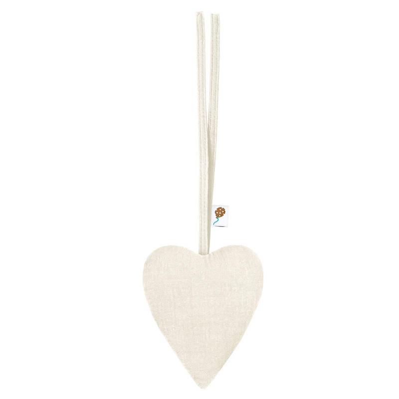 Organic Heart Shaped Pendant Muslin Cream 10cm