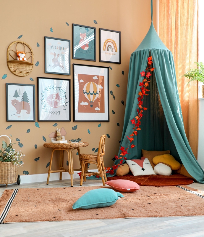 Playroom With Canopy &amp; Poster Wall