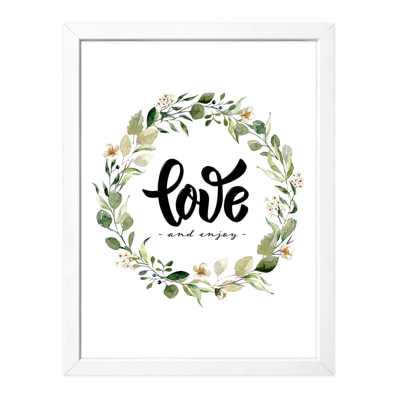 Poster &#039;Love&#039; flower wreath 30x40cm