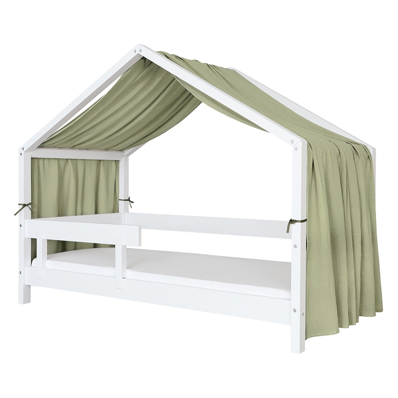 Organic House Bed Canopy Muslin Light Green