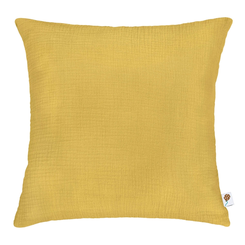Organic Pillowcase Muslin Mustard 50x50cm