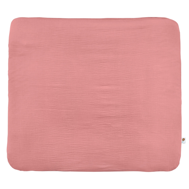 Organic Changing Pad Cover Muslin Dusty Rose
