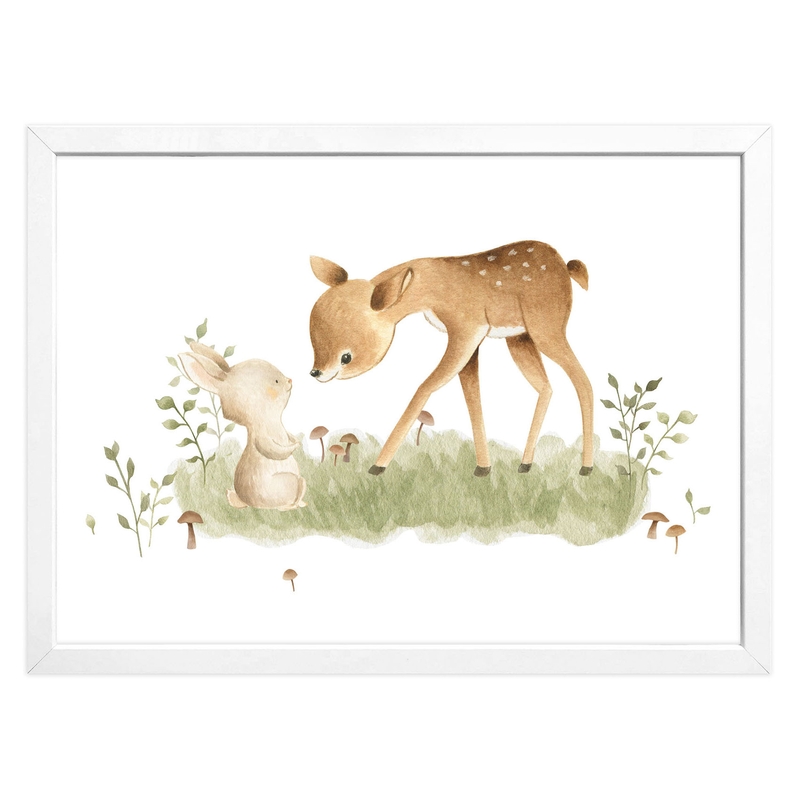 XL Poster &#039;Deer &amp; Rabbit&#039; 70x50cm