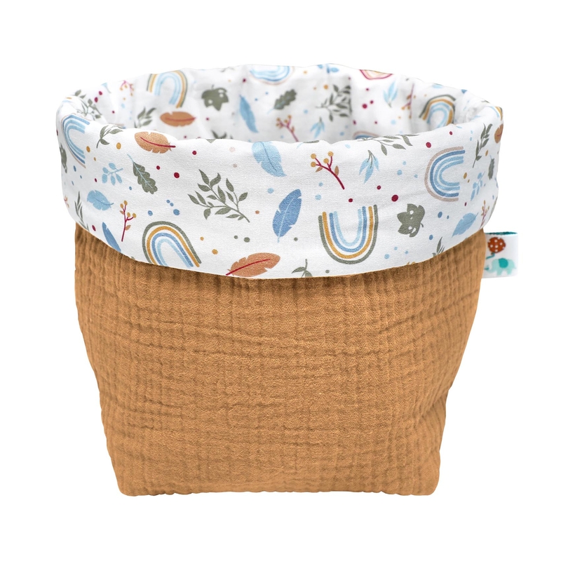 Organic Storage Basket &#039;Rainbow&#039; Camel 19cm