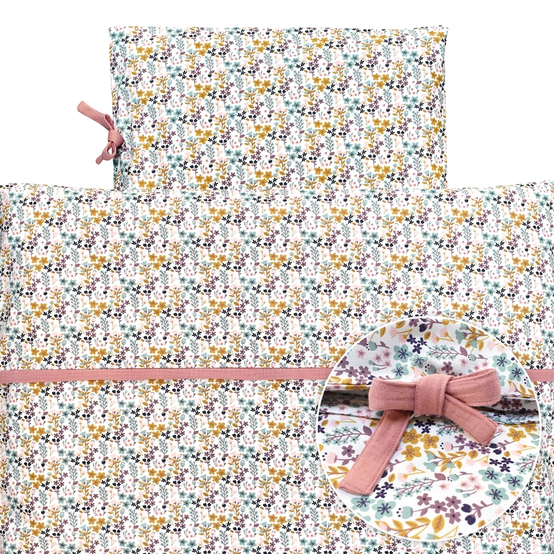 Organic Bedding &#039;Flowers&#039; Rose 100x135cm