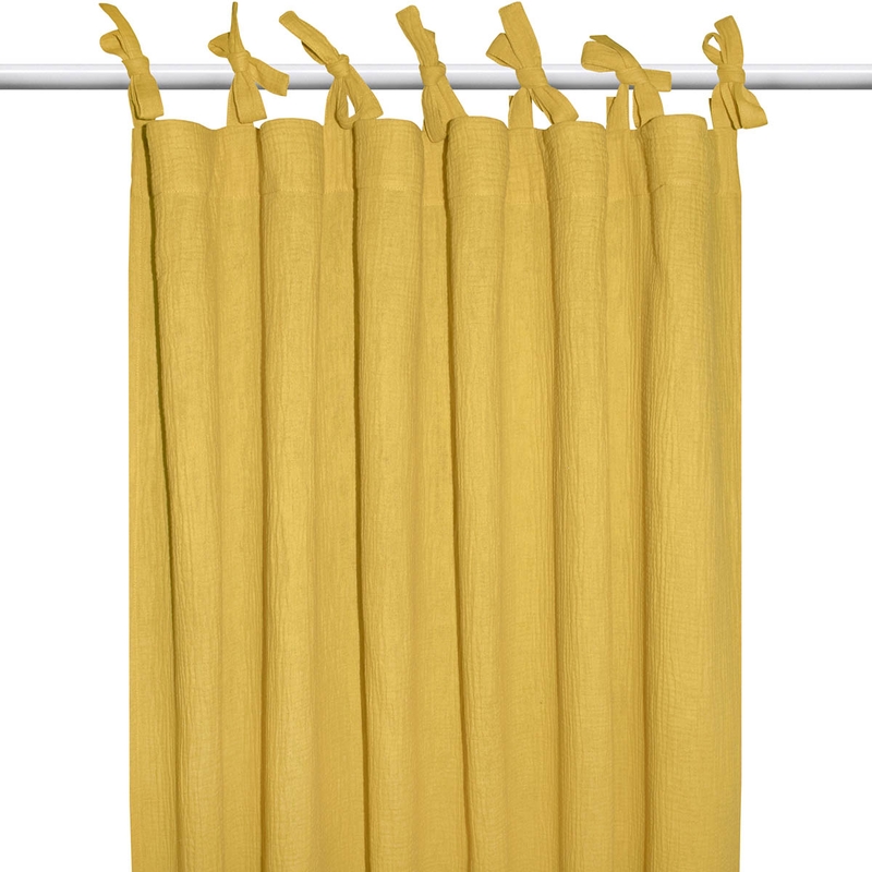 Organic Curtain Muslin Mustard H 240cm
