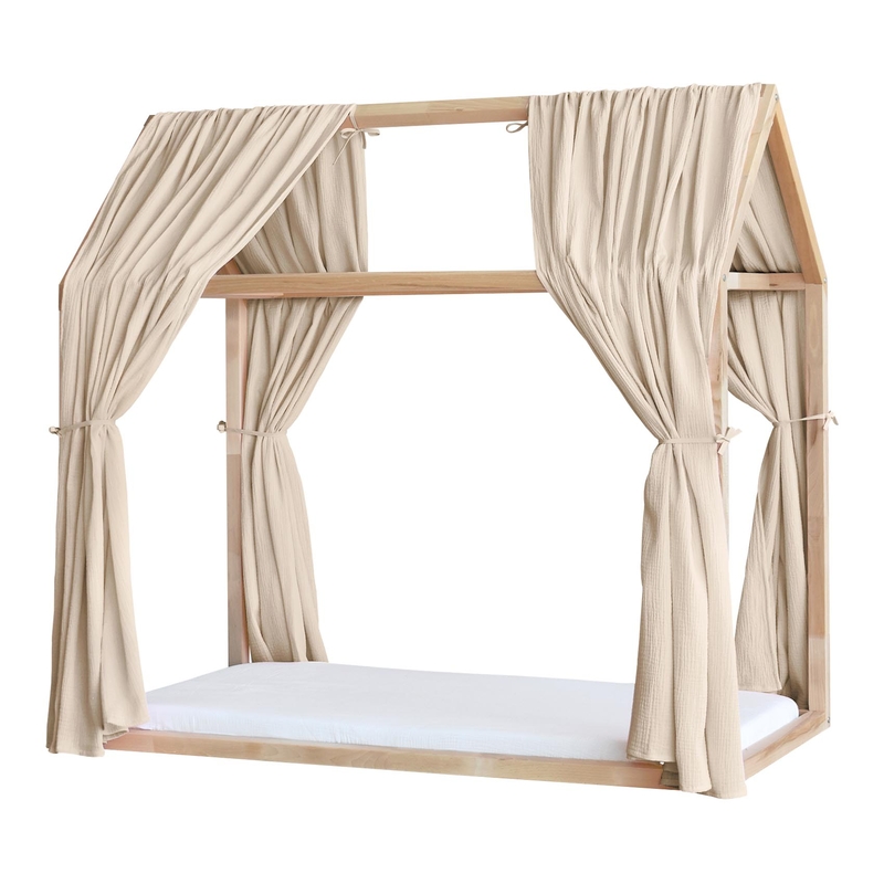 Organic House Bed Canopy Set Of 2 Beige 315cm