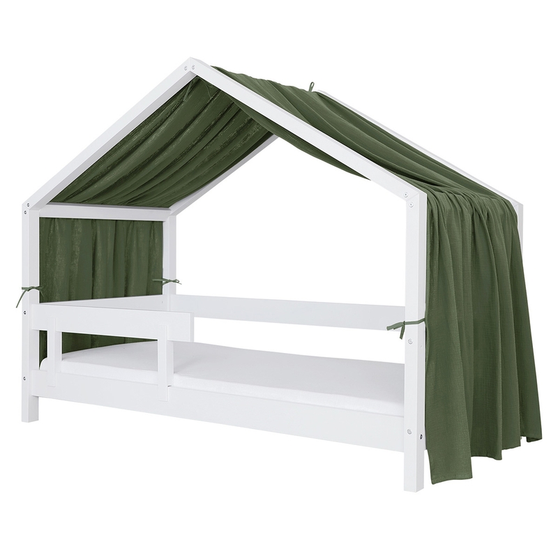House Bed Canopy Muslin Dark Green