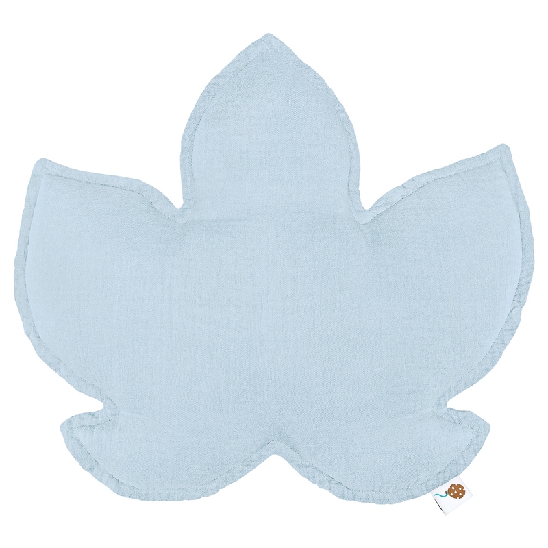 Cushion &#039;Leaf&#039; Muslin Light Blue 40cm