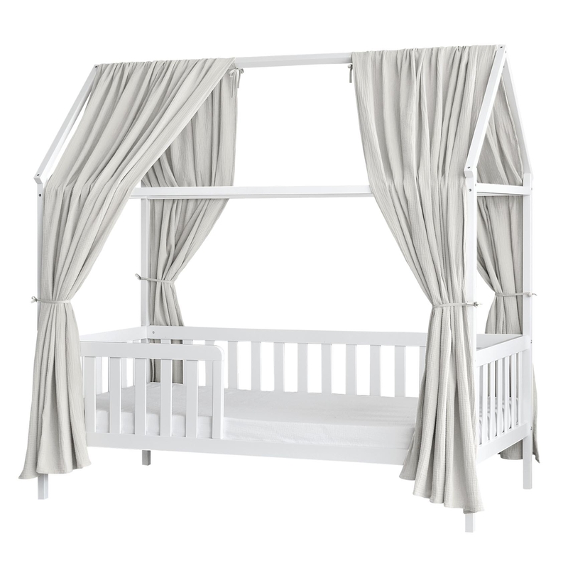 Organic House Bed Canopy Set Of 2 Light Grey 350cm