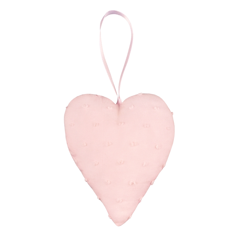 Heart Shaped Pendant 3D Dots Light Pink 10cm