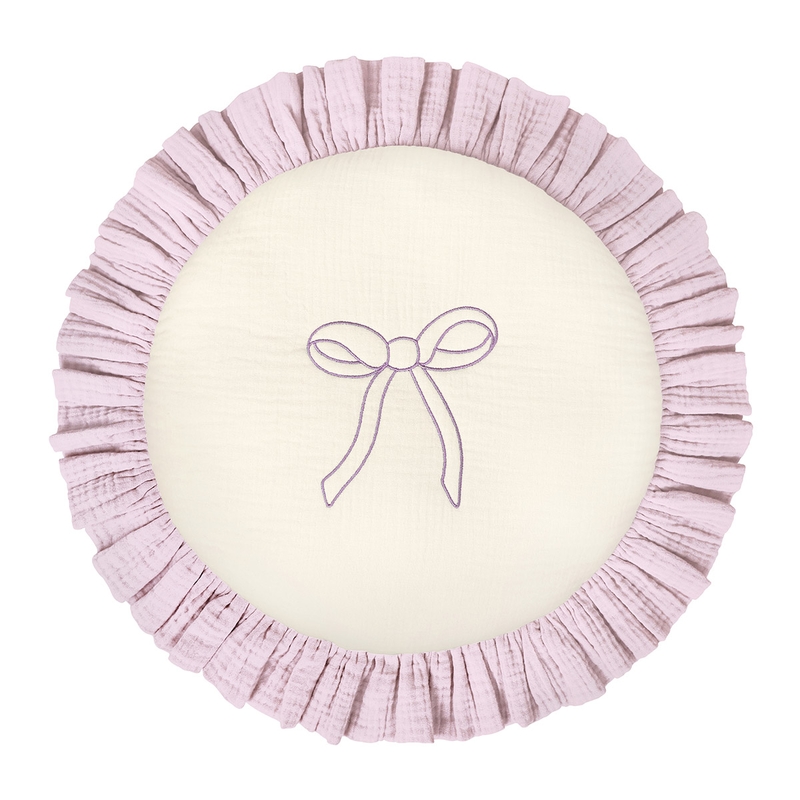Cushion &#039;Bow&#039; With Ruffles Lilac Ø 35cm