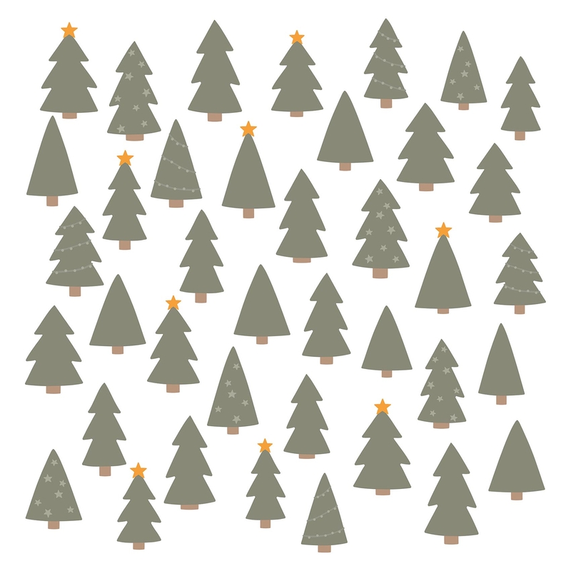 Wall Stickers &#039;Christmas Trees&#039; Khaki 39 pcs