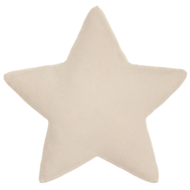 Cushion &#039;Star&#039; Muslin Beige 45cm