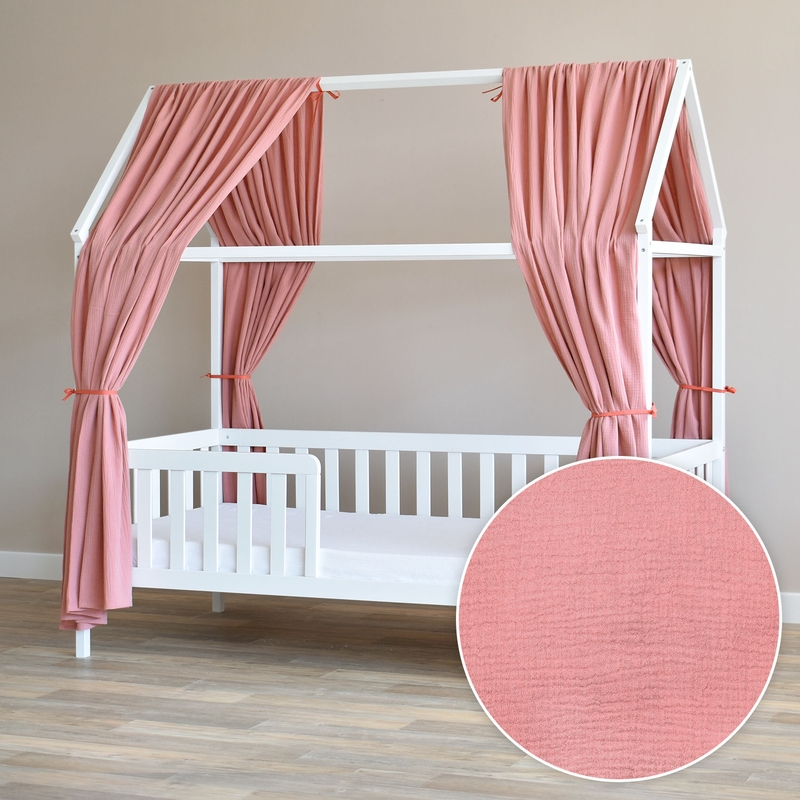 House Bed Canopy Set Of 2 Dusty Rose 350cm