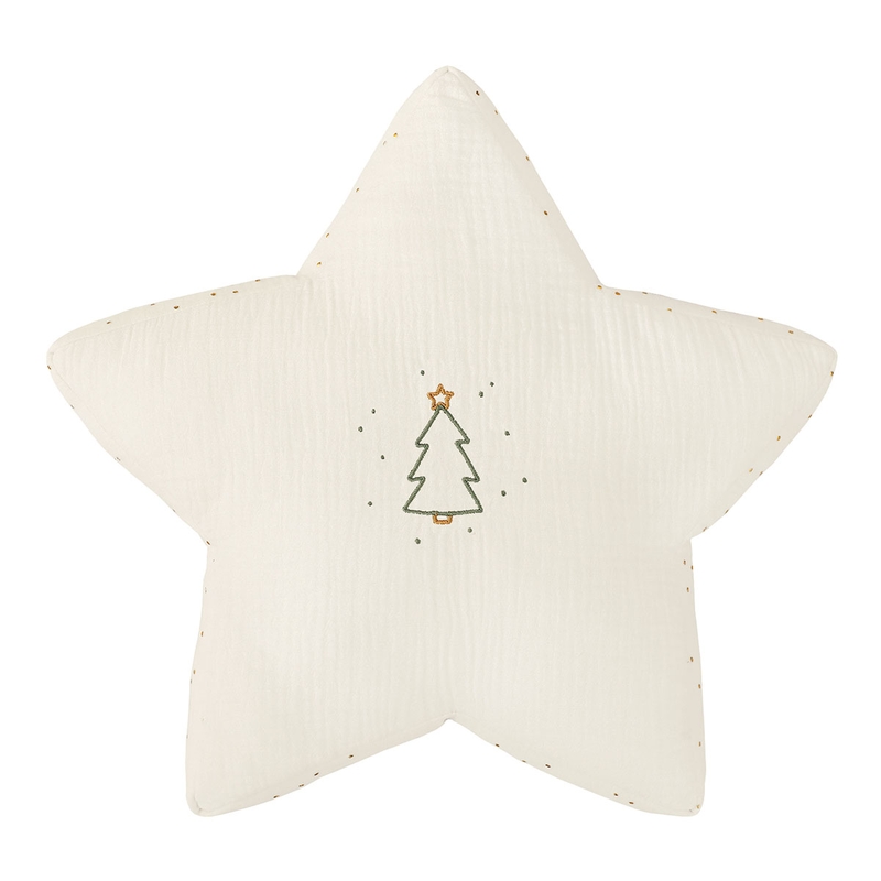Star Cushion &#039;Christmas Tree&#039; Cream 30cm