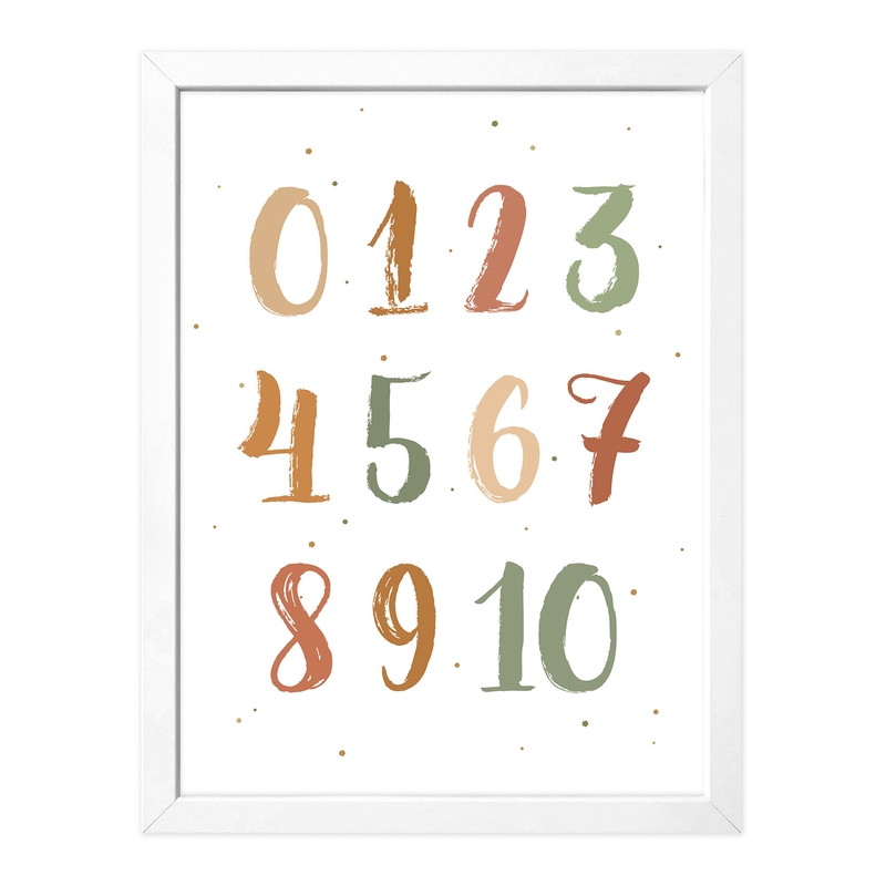 Poster &#039;Numbers&#039; Camel/Khaki 30x40cm