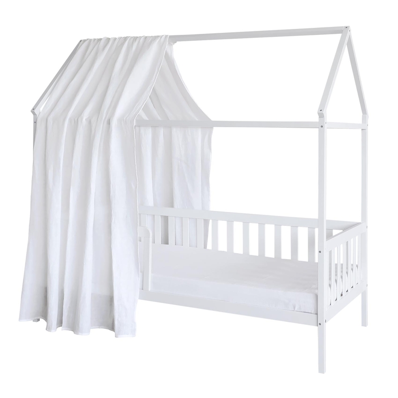 House Bed Canopy Linen White 350cm 1 Piece