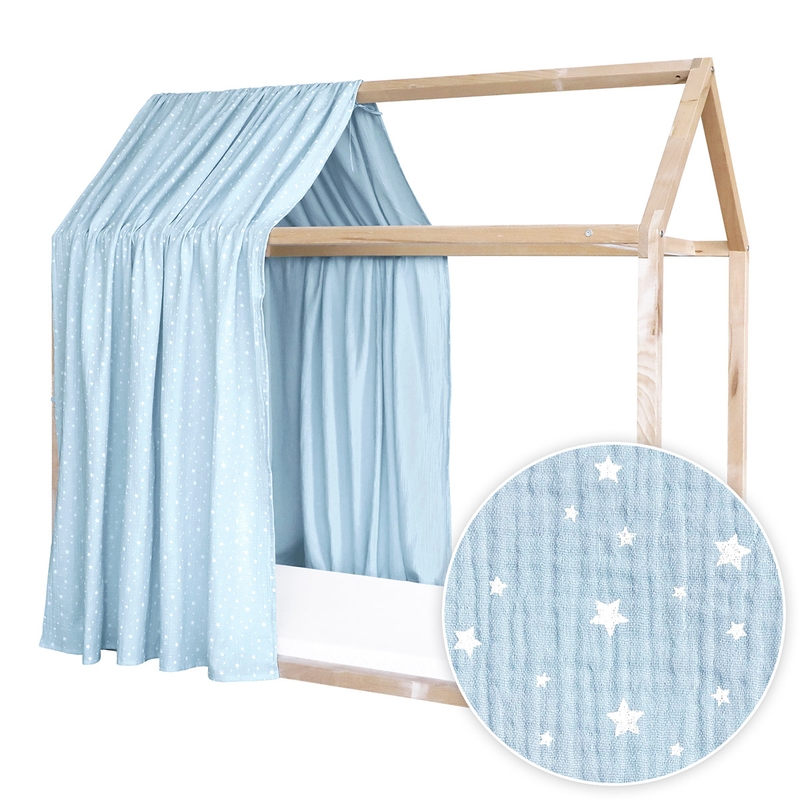 House Bed Canopy &#039;Stars&#039; Light Blue 315cm 1 Piece
