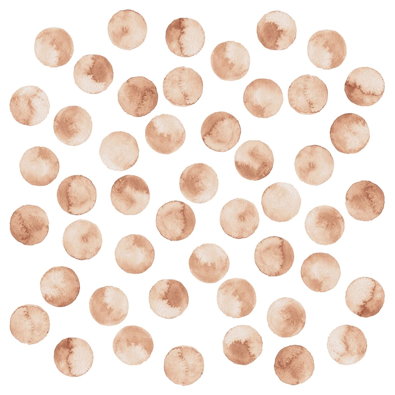 Wall Sticker &#039;Watercolor Dots&#039; Beige 47 pcs