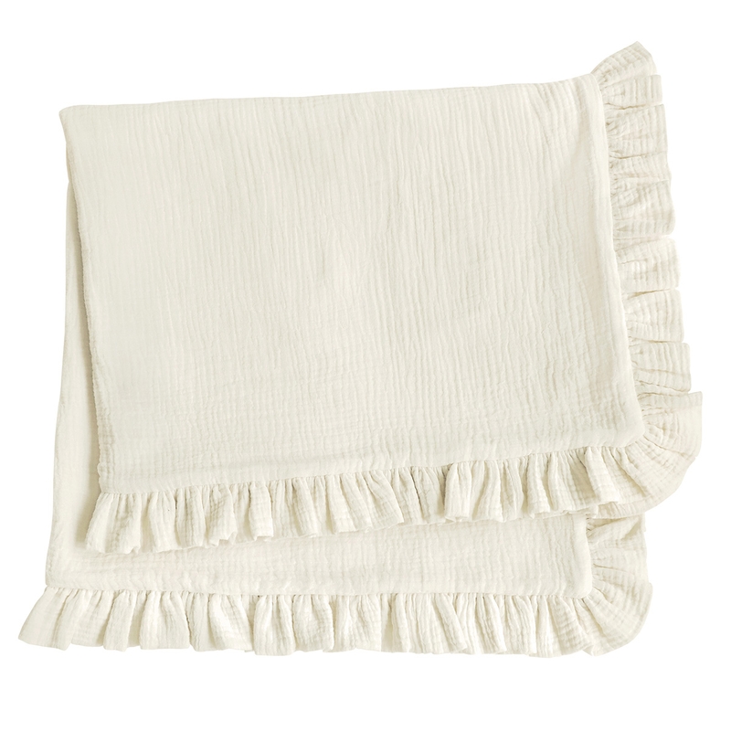 Organic Blanket Muslin Cream 80x100cm