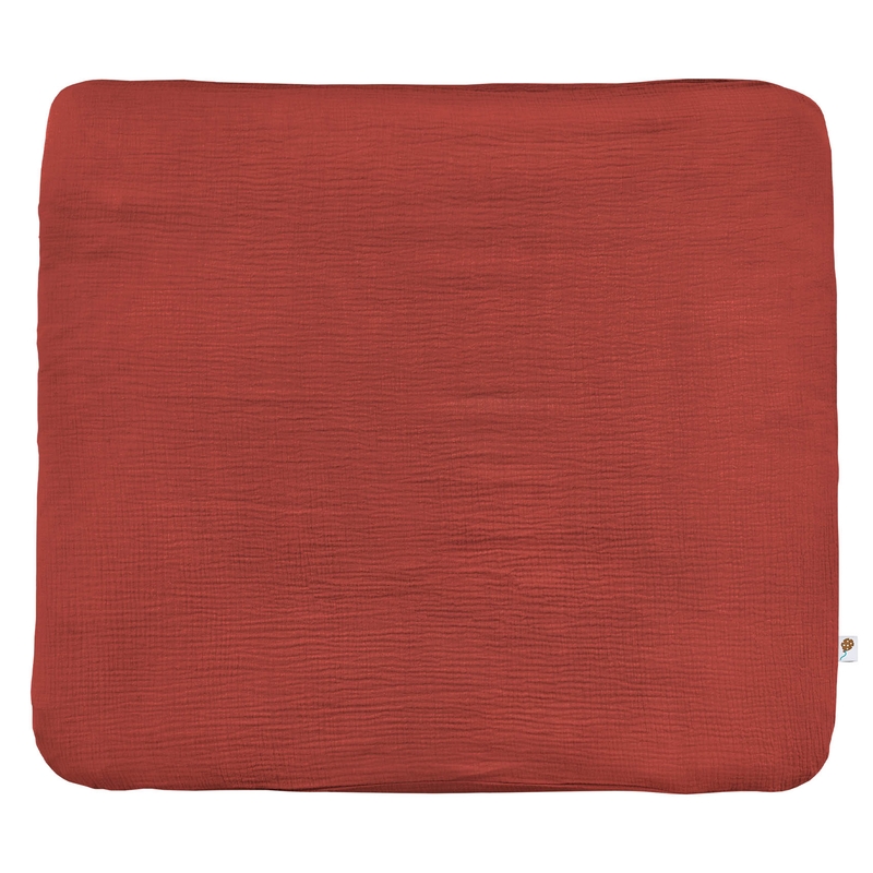 Organic Changing Pad Cover Muslin Rusty Red