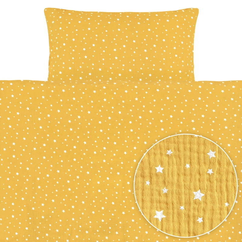 Bedding &#039;Stars&#039; Muslin Yellow 100x135cm