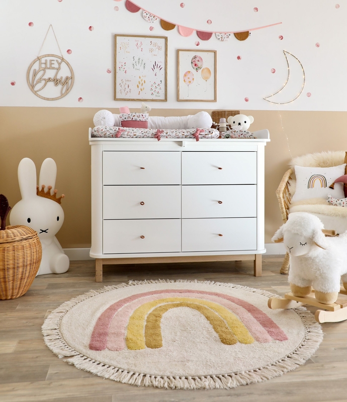 Babyroom With Dusty Rose Rainbow Decor