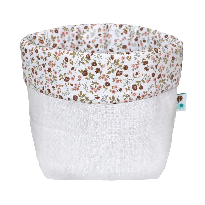 Storage Basket &#039;Buttercup&#039; Linen Dusty Rose 19cm