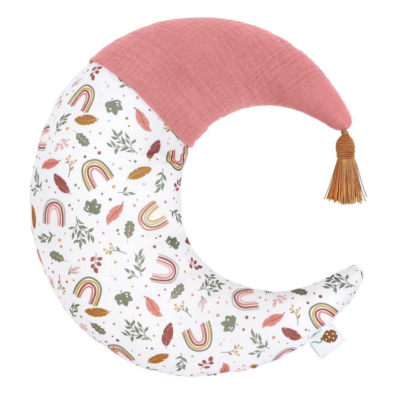 Organic Cushion &#039;Rainbow Moon&#039; Dusty Rose 40cm