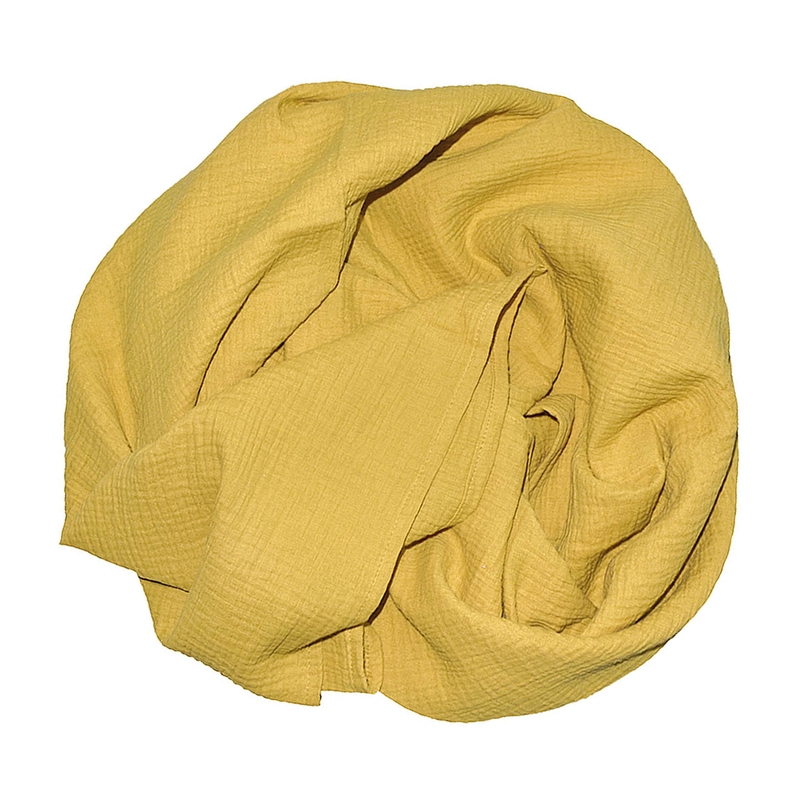 Organic Swaddle Muslin Mustard 120x120cm