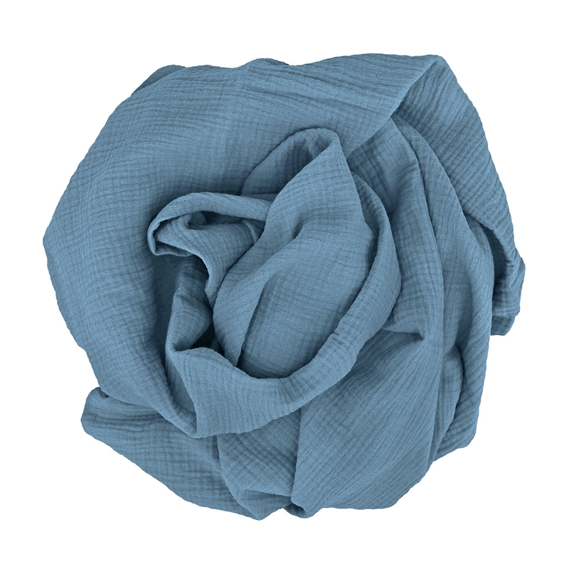 Organic Swaddle Muslin Dusty Blue 120x120cm