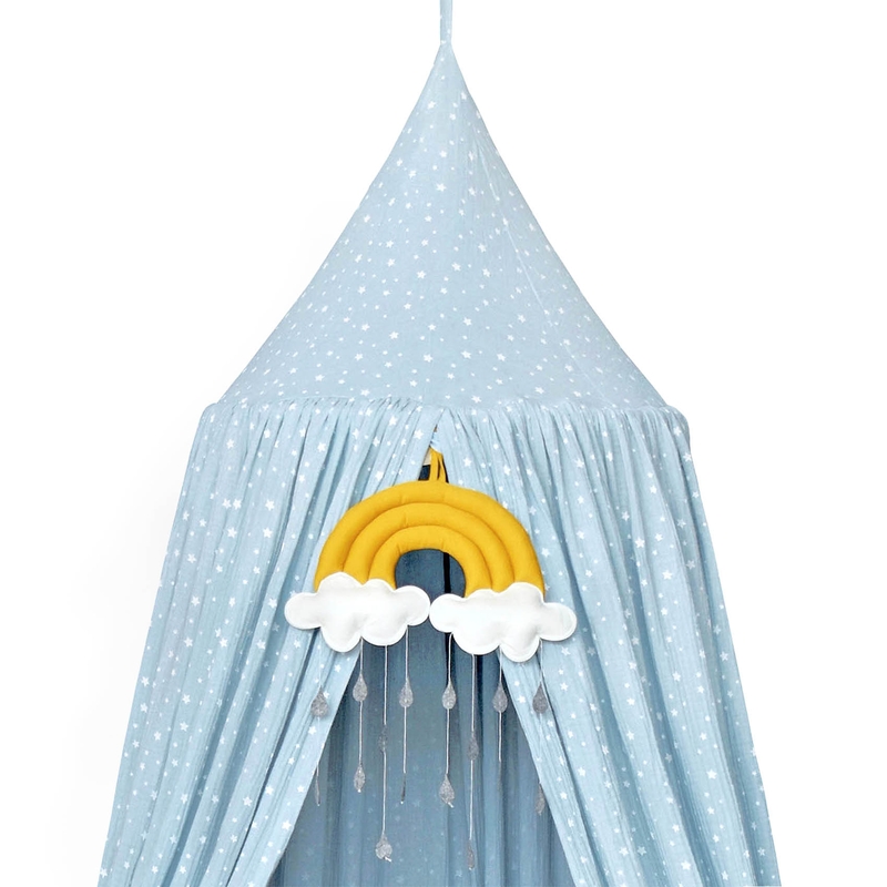 Canopy Muslin Stars Light Blue 250cm