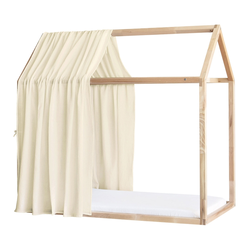 Organic House Bed Canopy Muslin Cream 1 Piece