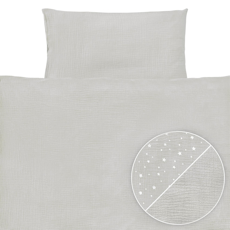 Bedding Muslin Light Grey 100x135cm