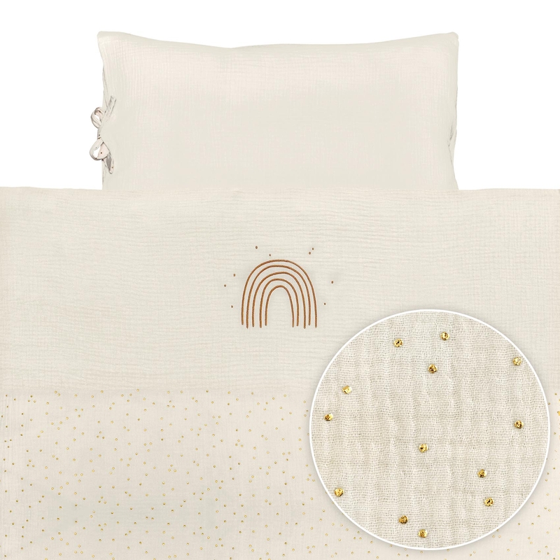 Bedding &#039;Rainbow&#039; Muslin Embroidered Cream 100x135cm