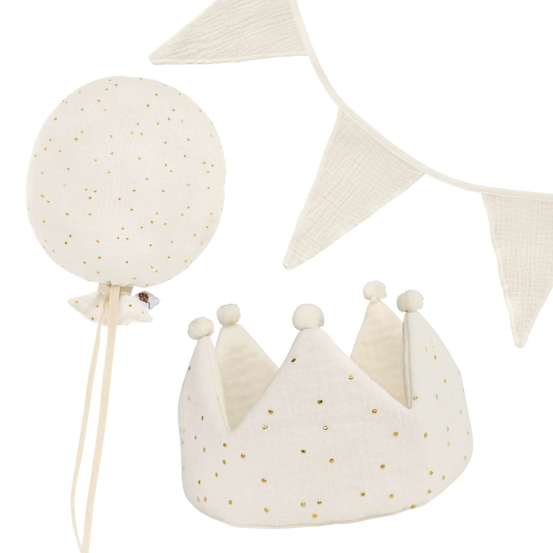 Bundle &#039;Birthday&#039; With Crown &amp; Decor Cream