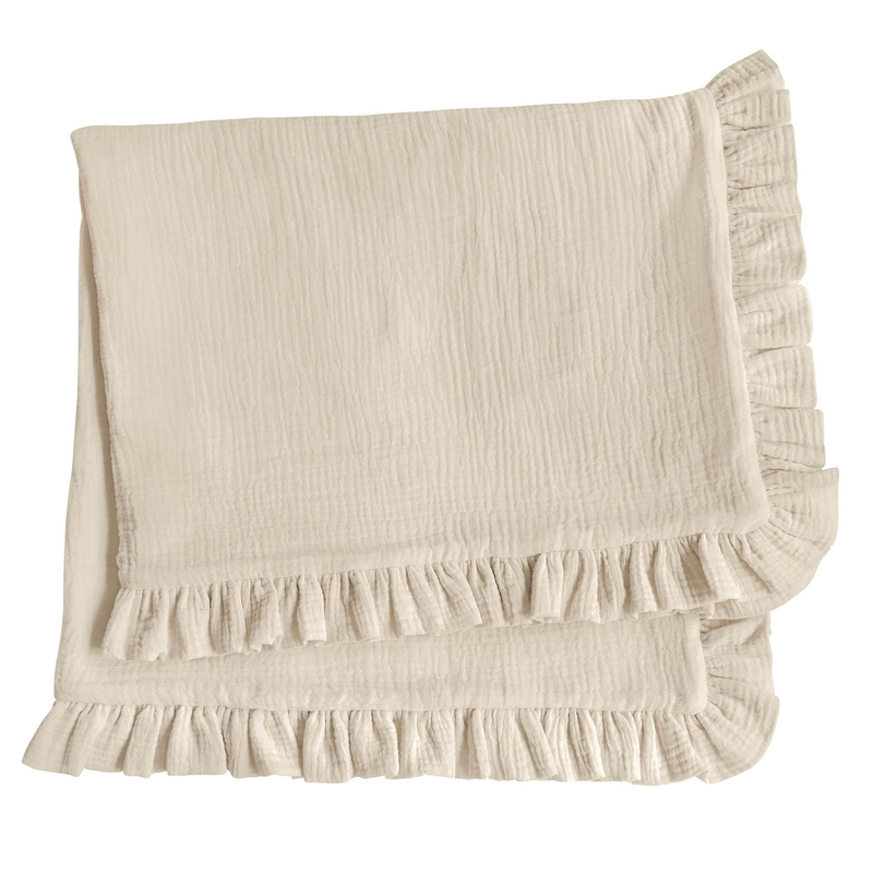 Organic Baby Blanket Muslin Beige 80x100cm