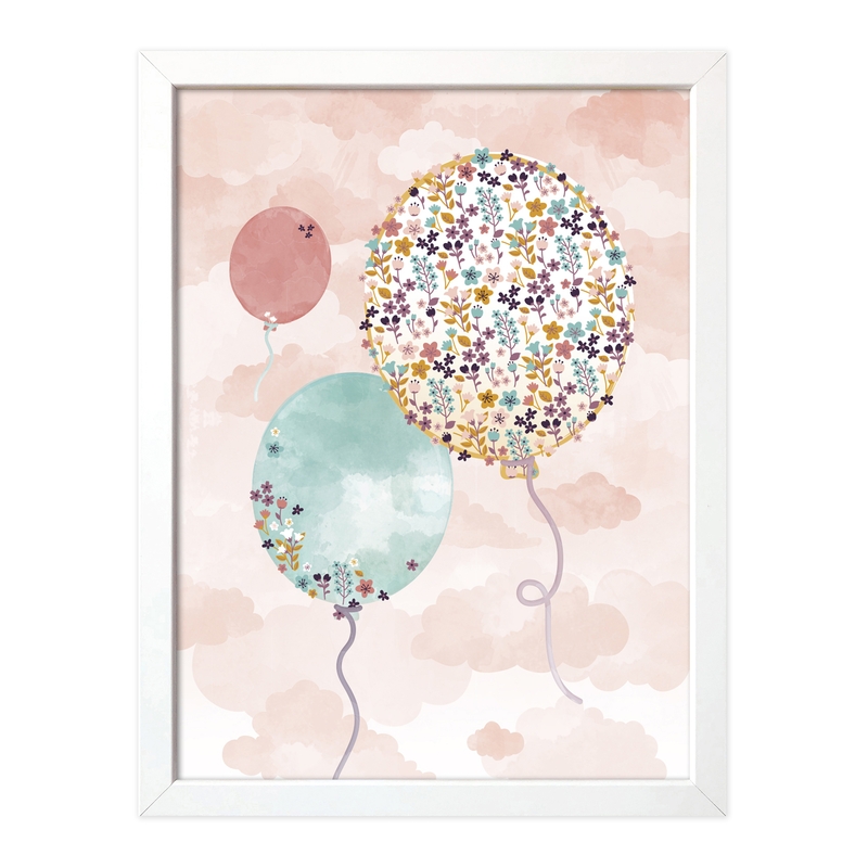 Poster &#039;Flowery Balloons&#039; Pastel 30x40cm