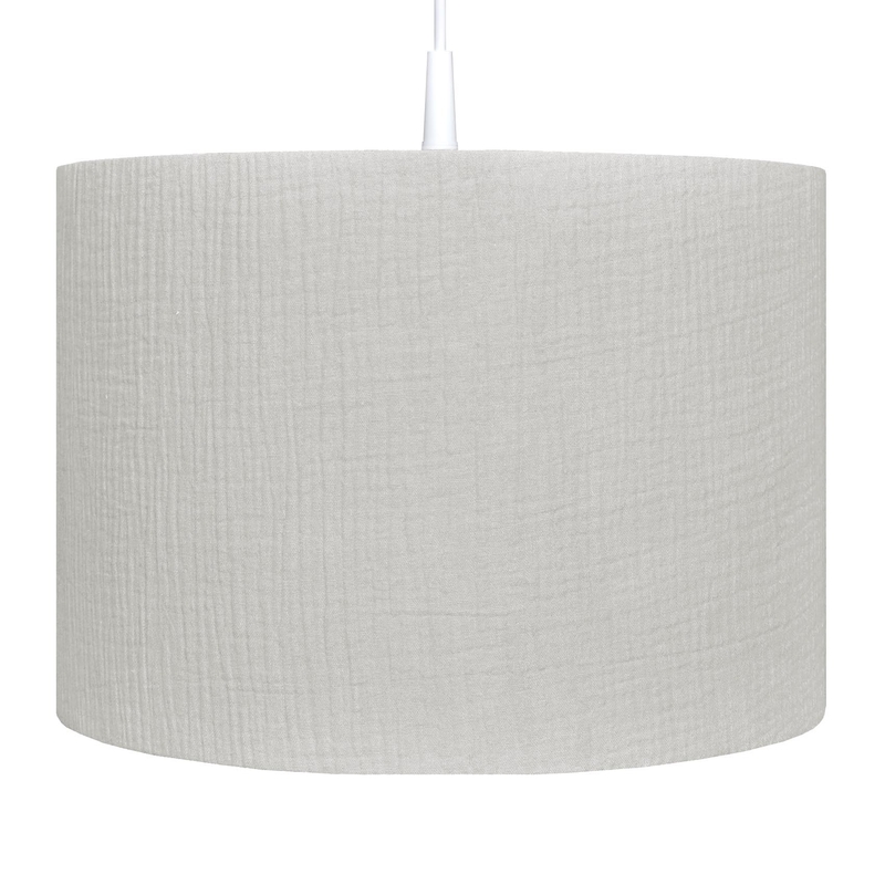 Hanging Lampshade Muslin Light Grey Handmade