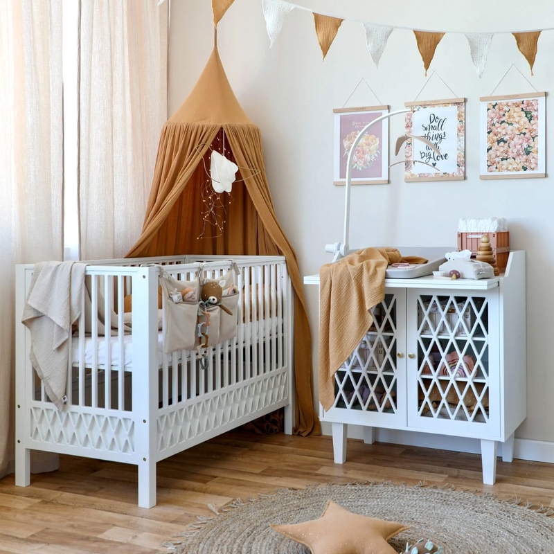Babyroom In Camel &amp; Cream With Flower Posters