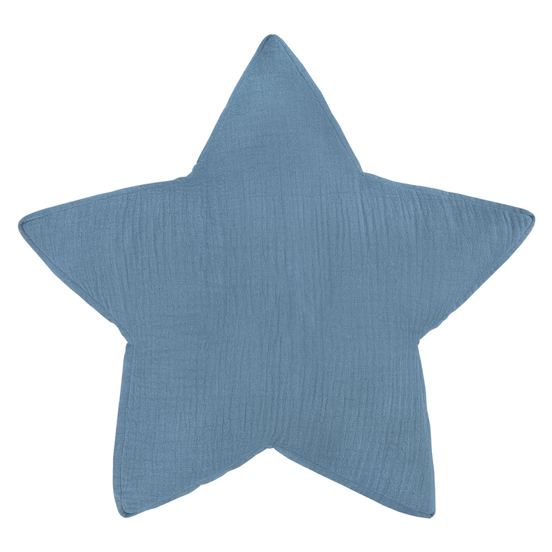 Cushion &#039;Star&#039; Muslin Dusty Blue 30cm