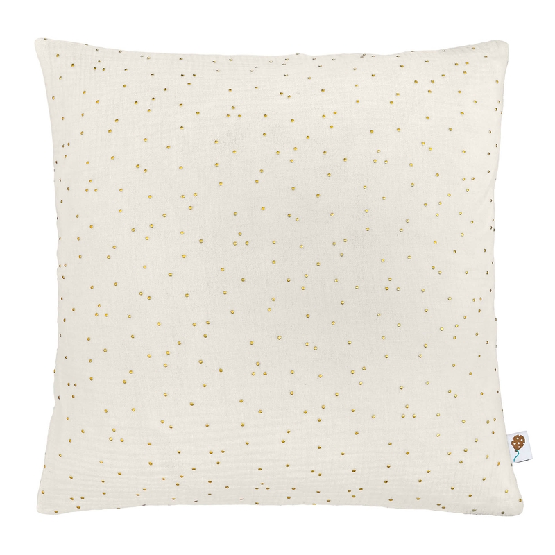 Pillowcase &#039;Golden Dots&#039; Muslin Cream 50x50cm